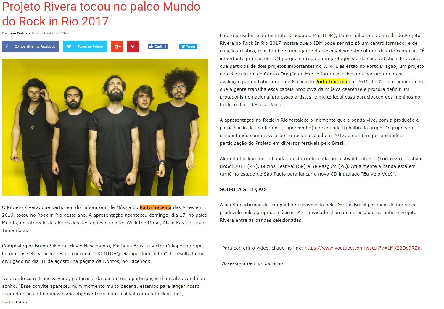 18.09.17 1 MaisFM Projeto Rivera tocou no palco Mundo do Rock in Rio 2017