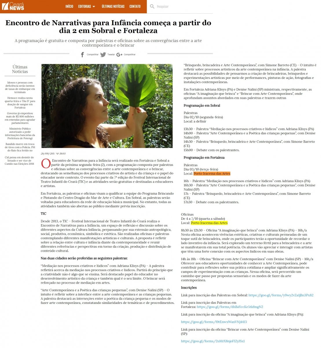 26.09.17 2 cn encontro de narrativas para infancia comeca a partir do dia 2 em sobral e fortaleza