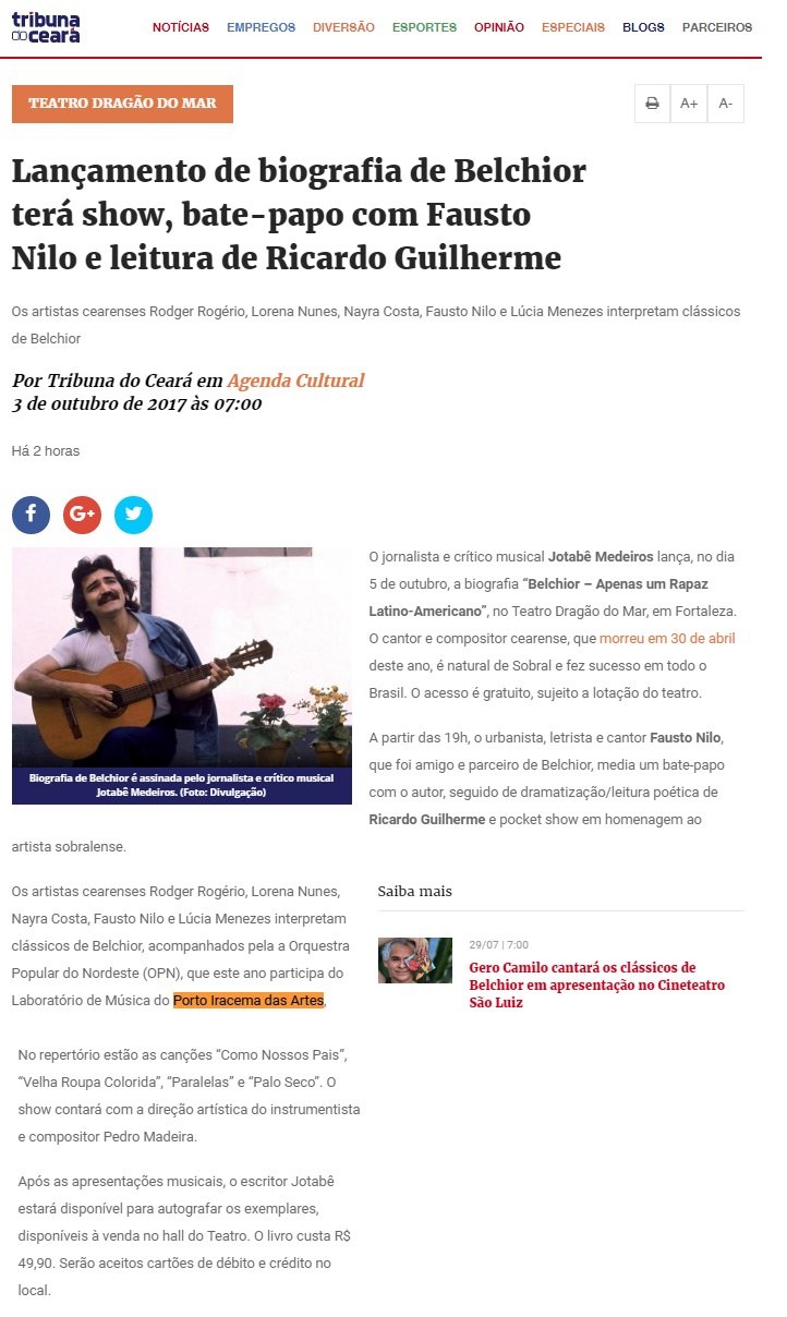 03.10.17 3 tc lancamento de biografia de belchior tera show bate papo com fausto nilo e leitura de ricardo guilherme