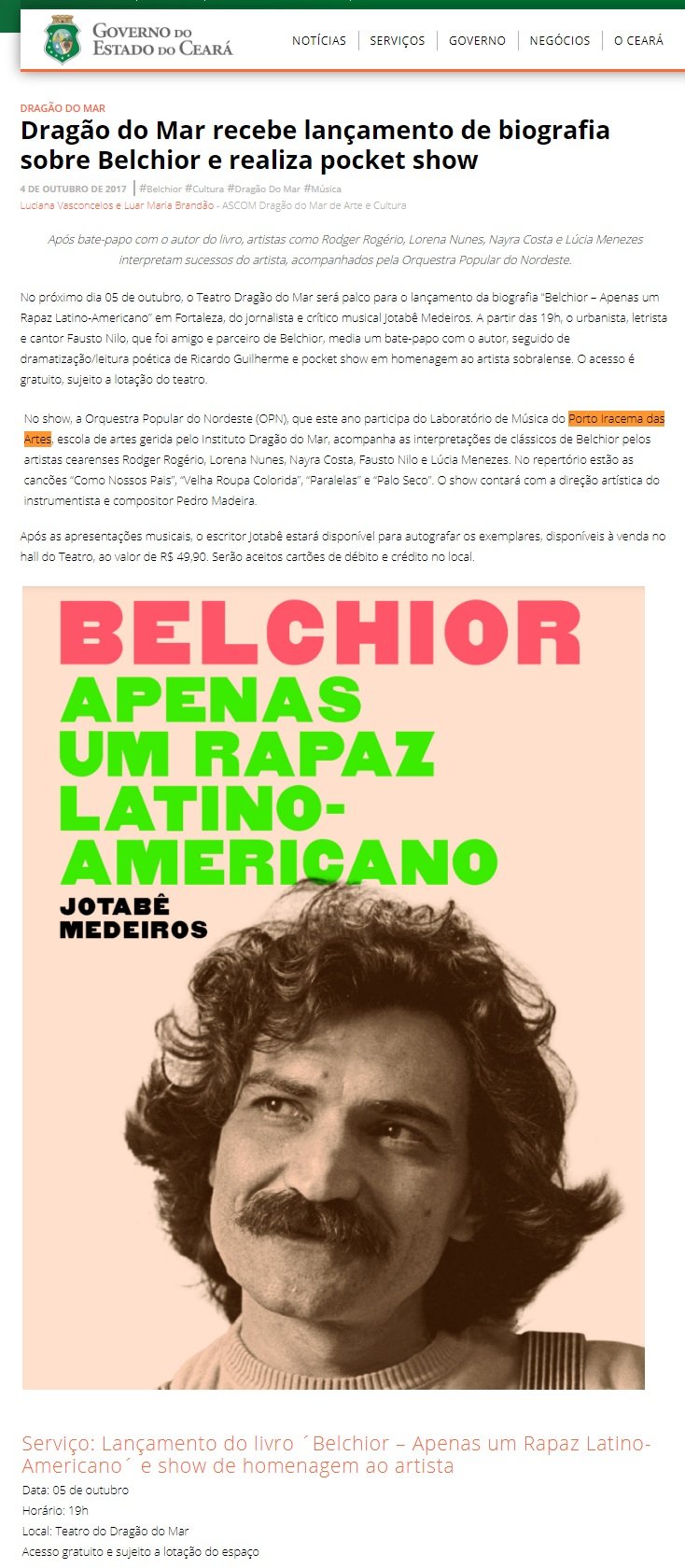 04.10.17 2 gec dragao do mar recebe lancamento de biografia sobre belchior e realiza pocket show