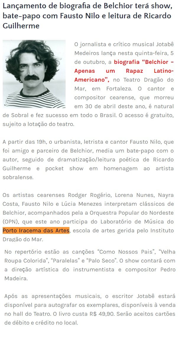 05.10.17 3 ps lancamento de biografia de belchior tea show bate papo com fausto nilo e leitura de ricardo guilherme