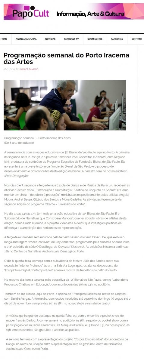 06.11.17 3 pc programacao semanal do porto iracema das artes
