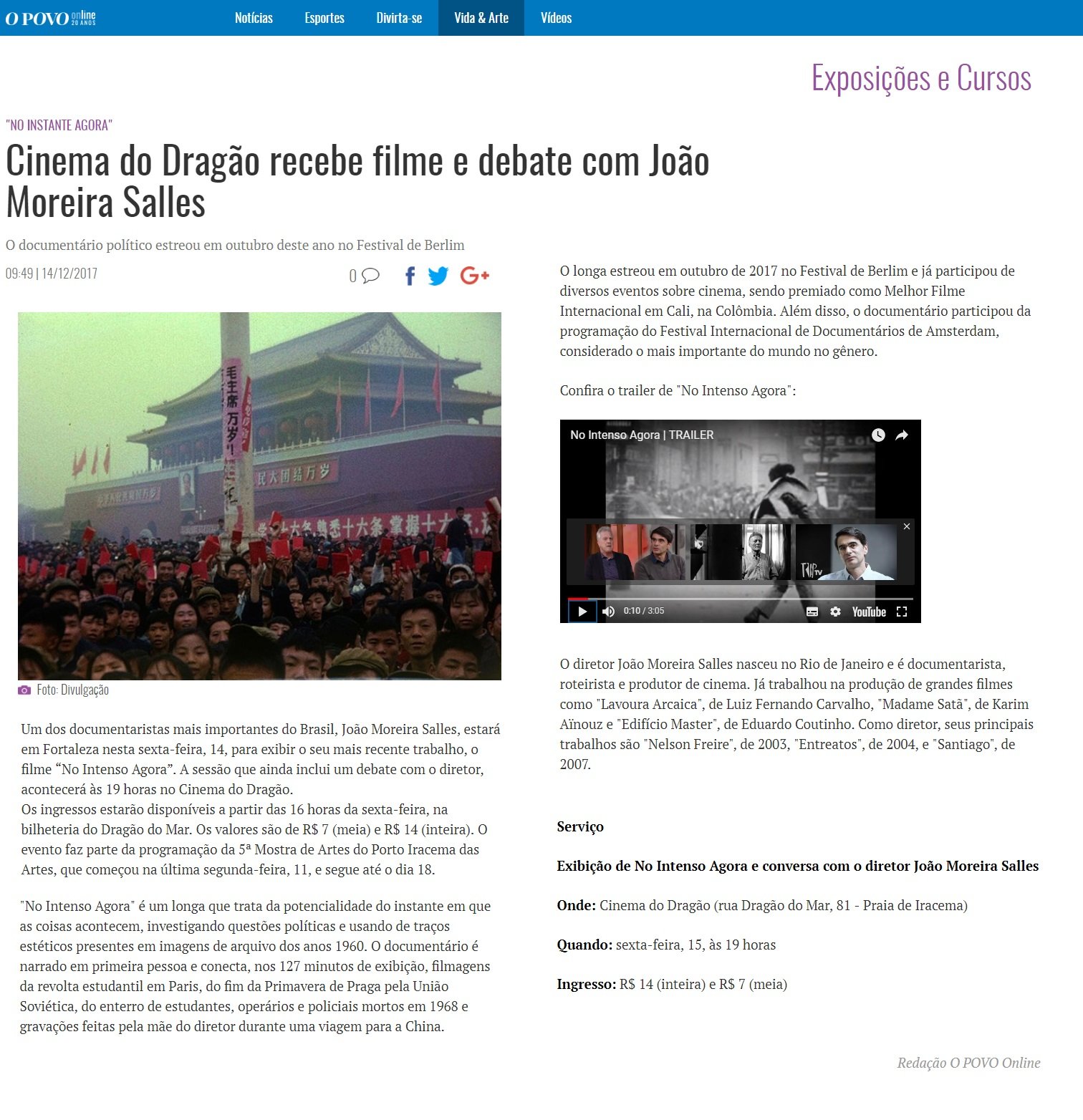 15 12 17 3 op cinema do dragao recebe filme e debate com joao moreira salles
