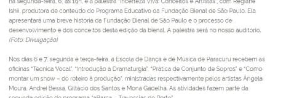 06.11.17-3 PC -- Programação semanal do Porto Iracema das Artes