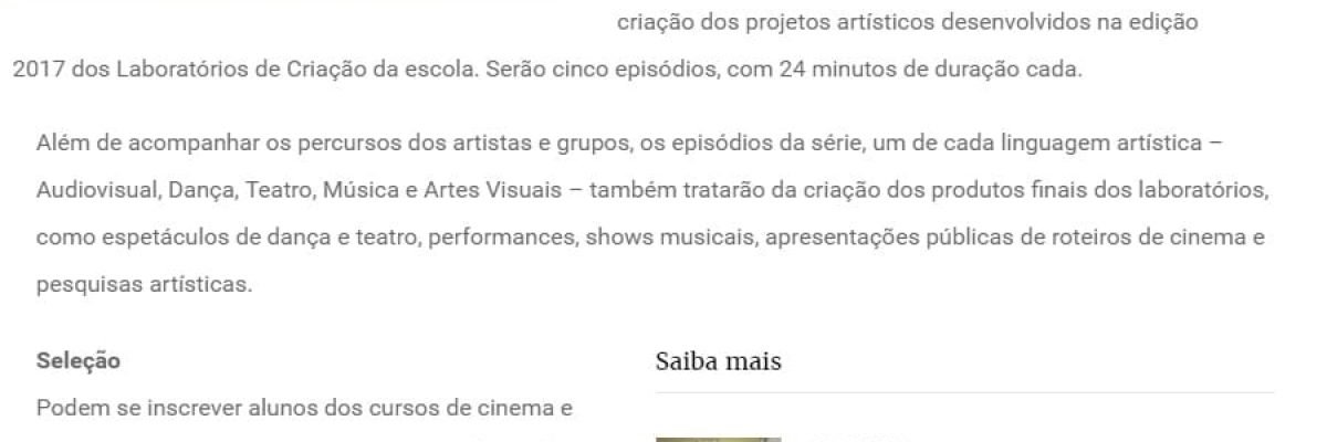 12.10.17-1 TC -- Porto Iracema das Artes abre processo seletivo de 60 vagas para estágio em série de TV