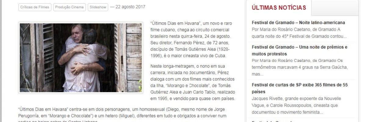 23.08.17-1 Revista de Cinema UOL -- O novo Morango e Chocolate cubano chega aos cinemas brasileiros