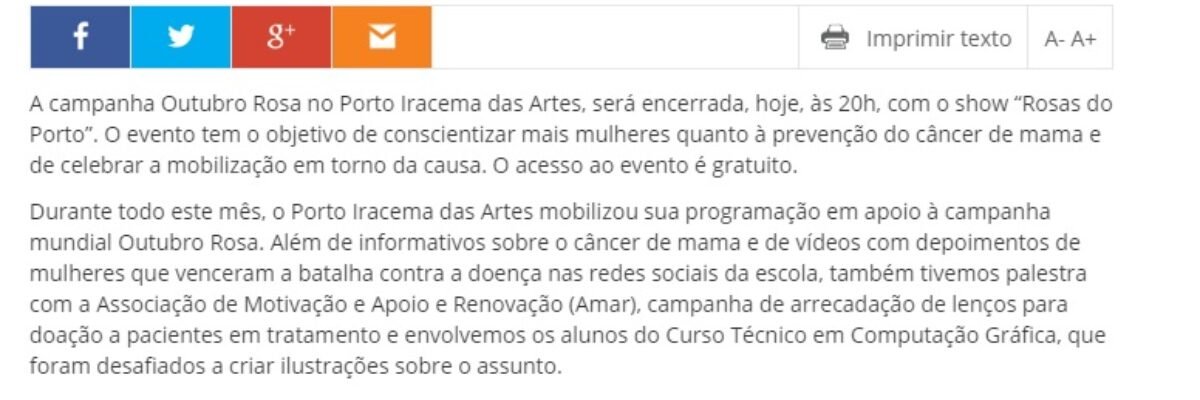 24.10.17-1 OE -- Porto Iracema das Artes - Outubro Rosa encerrado hoje com show