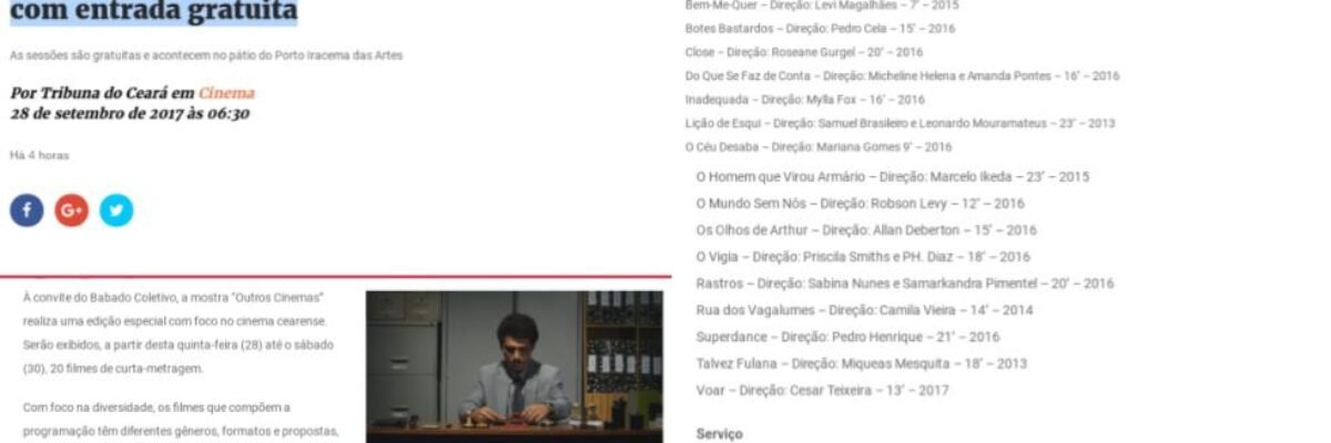 28.09.17-2 TC -- Mostra exibe 20 curtas cearenses com entrada gratuita