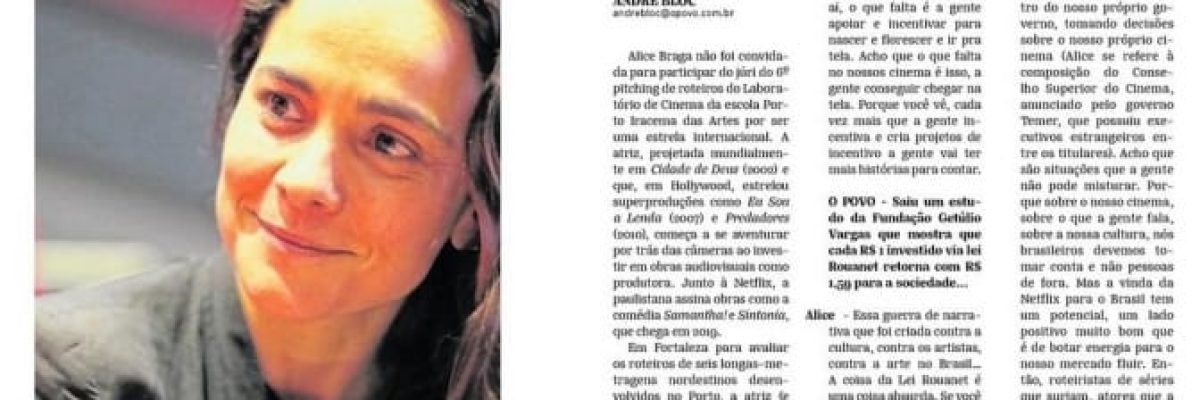 Entrevista O Povo com Alice Braga