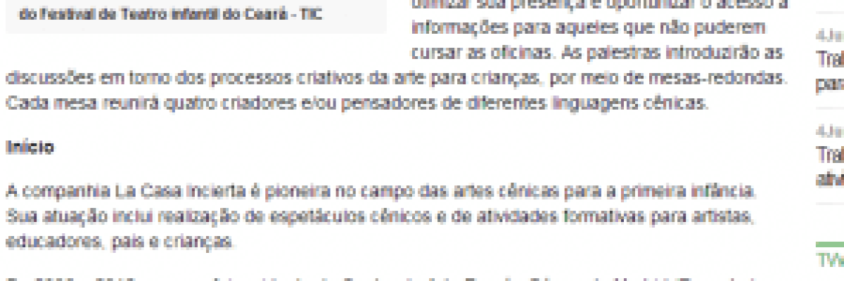 Palco para quem engatinha   Caderno 3   Diário do Nordeste