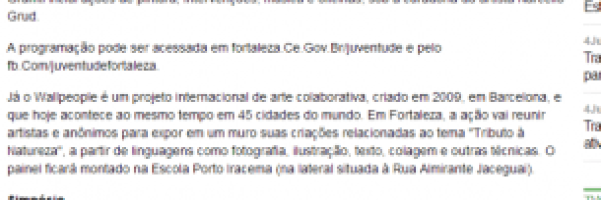 Reflexões sobre a rua   Caderno 3   Diário do Nordeste